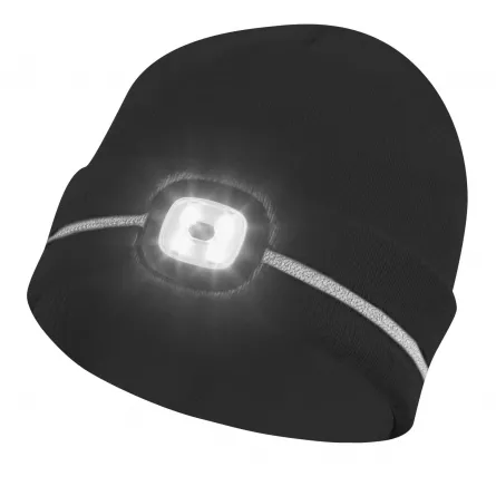 Caciula LED Gebol 700006 cu banda reflectorizanta si incarcare USB, culoare negru