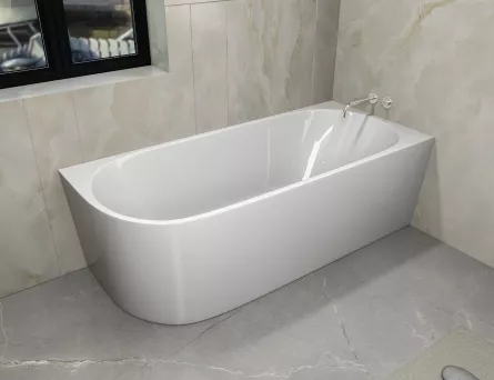 Cada freestanding PORTO, 170 x 75 cm, acryl, montaj dreapta