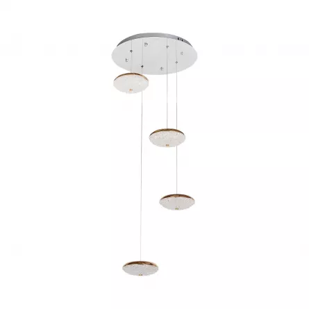 Candelabru LED NEMESIS 4, KL6706, 60W, 4000K, roz auriu, crom