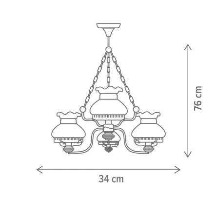 Candelabru Russet 3+1, 3 x  E27, Klausen  KL104004