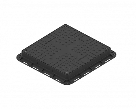 Capac PP URBAN Negru patrat necarosabil 700x700 PL.550x550 Hext.80 cu 4 inchizatoare A15