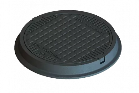 Capac URBAN Negru rotund D.770 PL.570 Hext.115 B125, Polimer Compozit