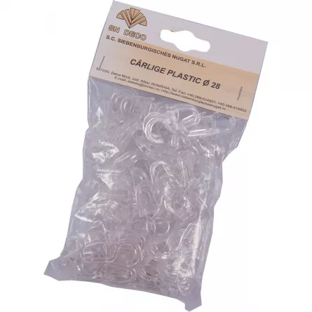 Carlige SN Deco pentru galerii transparente set 100 buc culoare incolor