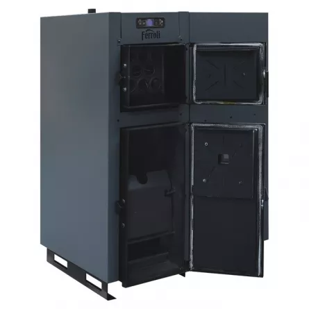 Cazan mixt Ferroli Biopellet Combi 35, functionare lemn sau peleti, 35 kw
