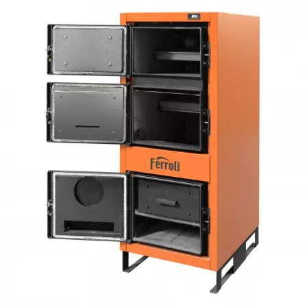 Cazan pe combustibil solid Ferroli JAR 25, otel, 25 kW