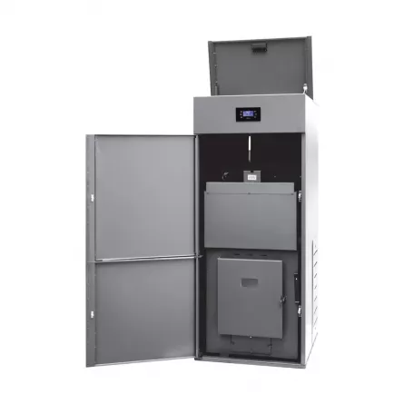 Centrala pe peleti Ferroli Biopellet PRO, 35 kW, din otel, tiraj fortat