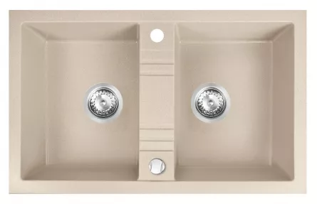 Chiuveta bucatarie Ferro DRGM2/48/78SA, 78x48 cm, doua cuve, finisaj nisip Chiuveta bucatarie Ferro DRGM2/48/78SA, 78x48 cm, doua cuve, finisaj nisip