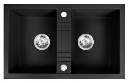 Chiuveta granit  MEZZO II DRGM2-48-78BA, 78x48 cm 2 cuve, grafit