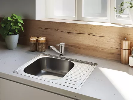 Chiuveta inox Junak SQA 013T, 65×50×17.5 cm, reversibila