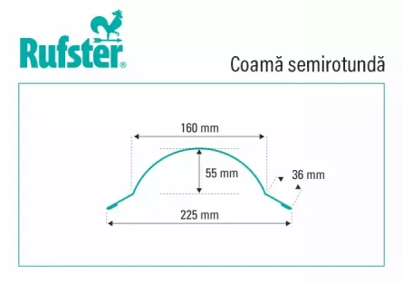 Coame pentru tigla Rufster Premium 0,5 mm&nbsp;grosime 3011 MS rosu mat structurat