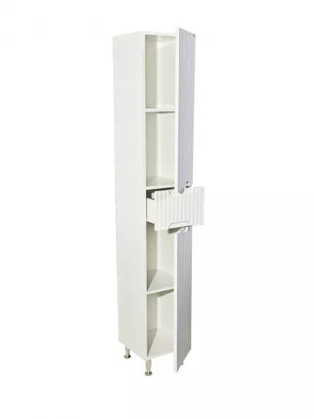 Coloana baie MDF Seria 033, 180 cm inaltime, balamale soft-close, alb