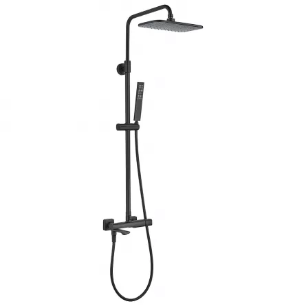 Coloana de dus cu baterie Tores, monocomanda, negru mat Coloana de dus cu baterie Tores, monocomanda, negru mat