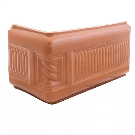 Colt cornisa ceramic culoare bej alun folosit la construirea sobelor de teracota