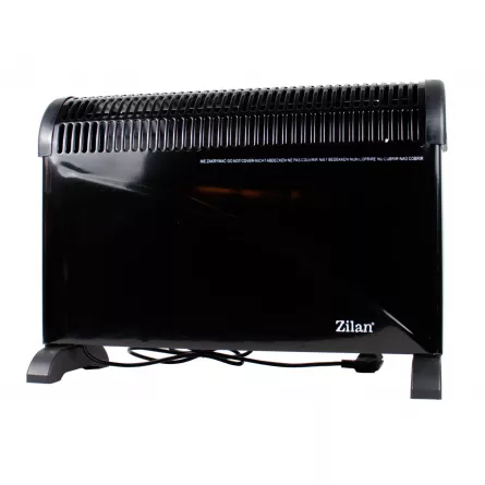 Convector electric ZLN6843, putere 2000 W, 3 trepte de putere, termostat reglabil, negru