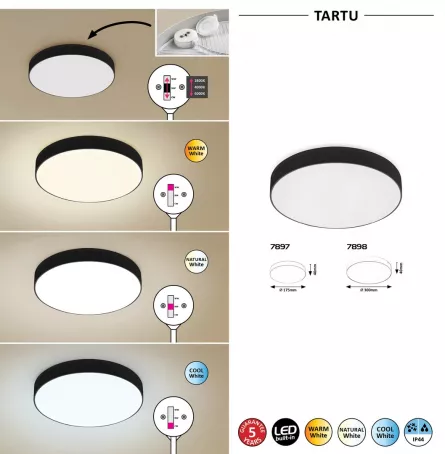 Corp de iluminat cu LED pentru exterior, model Tartu D300, 7898, putere 24 W