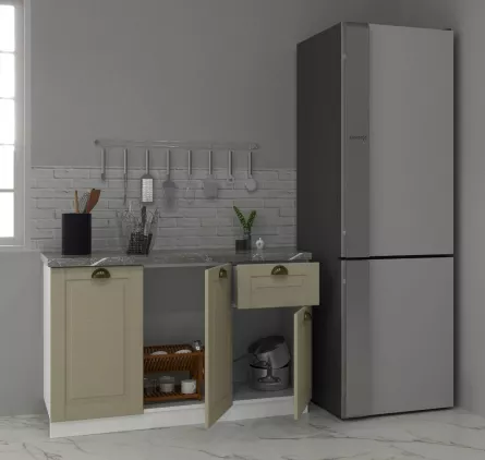 Corp inferior bucatarie MDF Square, 120 cm, cu sertar, fag