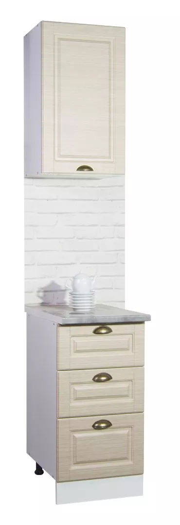 Corp inferior bucatarie MDF Square, 40 cm, 3 sertare, fag