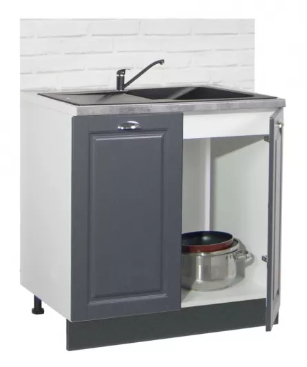 Corp inferior bucatarie MDF Square, 80 cm, 2 usi, antracit