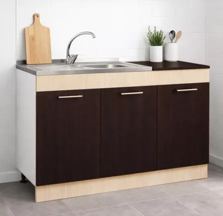 Corp inferior bucatarie PAL Sarona, 120 cm, wenge/fag