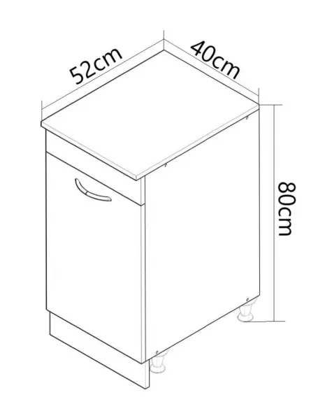Corp inferior bucatarie PAL Sarona, 40 cm, sonoma/antracit