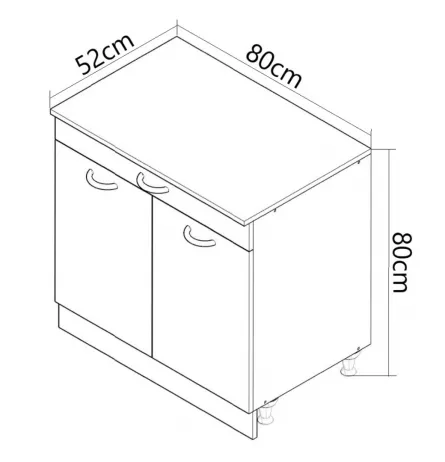 Corp inferior bucatarie PAL Sarona, 80 cm, cu sertar, alb/antracit