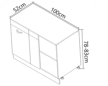 Corp inferior colt bucatarie PAL st/dr Sarona, 100 cm, sonoma/antracit