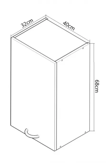 Corp superior bucatarie MDF Square, 40 cm, alb