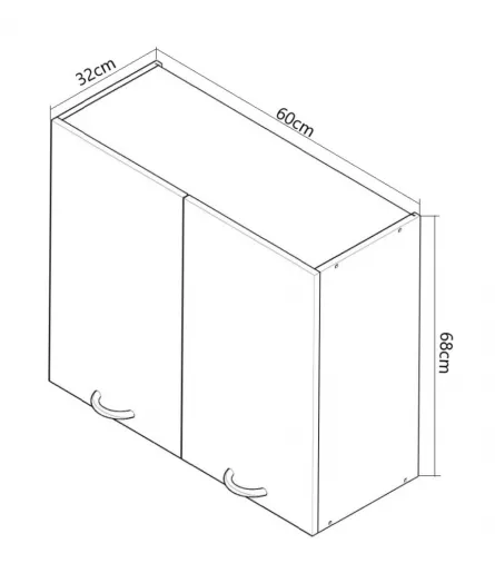 Corp superior bucatarie MDF Square, 60 cm, fag