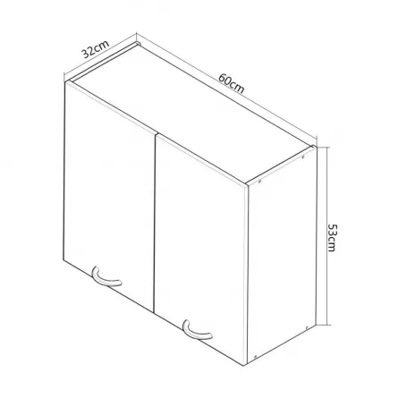 Corp superior bucatarie MDF Square, 60 cm, hota, fag