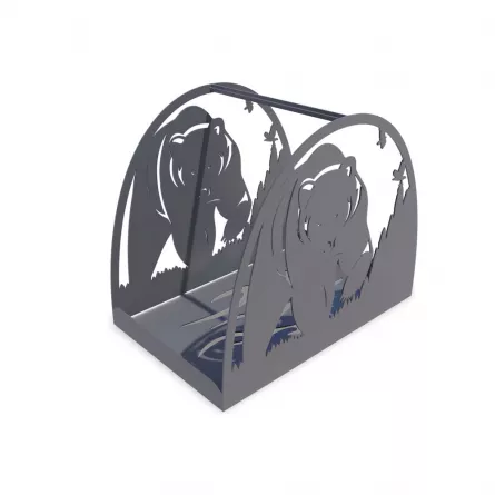 Cos Deco1 pentru lemne, debitat laser, model M002.003 LXX