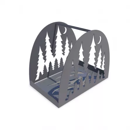 Cos Deco1 pentru lemne, debitat laser, model M003.003 LXX