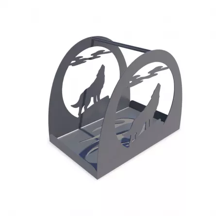 Cos Deco1 pentru lemne, debitat laser, model M004.003 LXX
