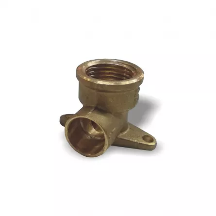 Cot cupru cu suport D15x1/2 filet F diametru 15 mm culoare cupru