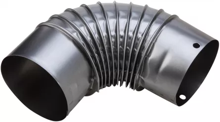 Cot din tabla emailat negru diametru 120 mm pentru racordul sobelor la cosul de fum