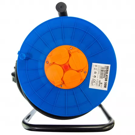 Derulator Lohuis 11691 cu 4 prize, cablu 3 x 2,5 mm, lungime 50 m