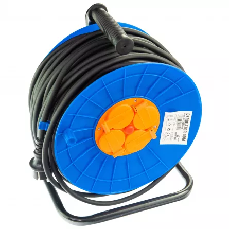 Derulator Lohuis 11691 cu 4 prize, cablu 3 x 2,5 mm, lungime 50 m