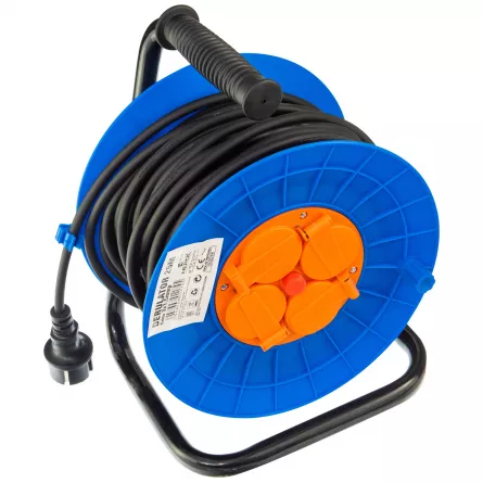 Derulator Lohuis 11745 cu 4 prize, cablu 3 x 1,5 mm, lungime 25 m