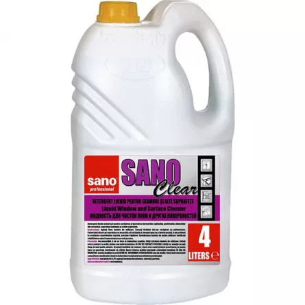 Detergent pentru geamuri, Sano Clear, ambalare 4 L