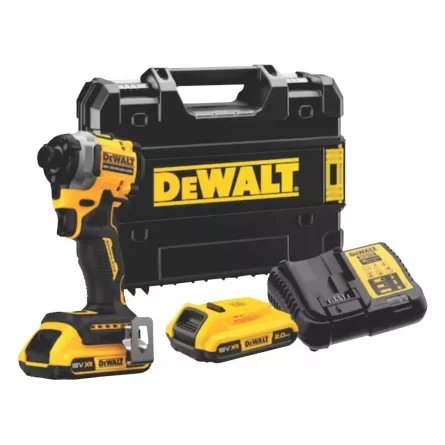 DeWalt masina de insurubat, compacta, cu impact, motor fara perii, tensiune 18V, model DCF850D2T-QW cu doi acumulatori de 2 Ah