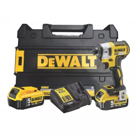 DeWalt masina de insurubat cu impact DCF887P2-QW, motor fara perii, tensiune 18 V cu doi acumulatori de 5 Ah