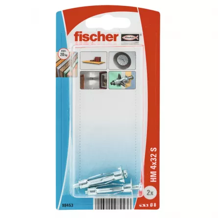 Diblu metalic cu surub pentru gips-carton, FS HN 4 x 32 mm