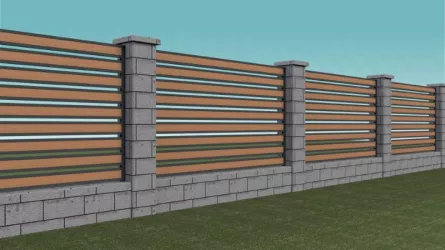 Element combinat pentru gard, Rufster, grosime tabla 0,5 mm, culoare RAL 7016 MS (gri-grafit) + Stejar Auriu, lungime variabila