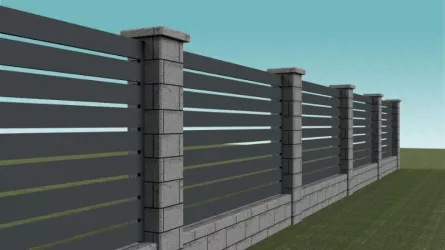 Element combinat pentru gard, Rufster, grosime tabla 0,5 mm, culoare RAL 7016 MS (gri-grafit) + Stejar Auriu, lungime variabila