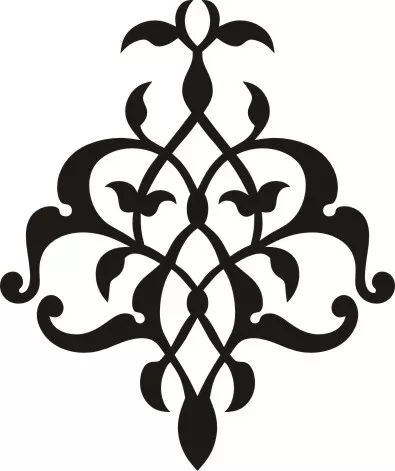 Element decorativ din tabla otel LBC,debitat laser, utilizat la lucrarile din fier forjat, dimensiune 35 x 40 cm, model M064.003