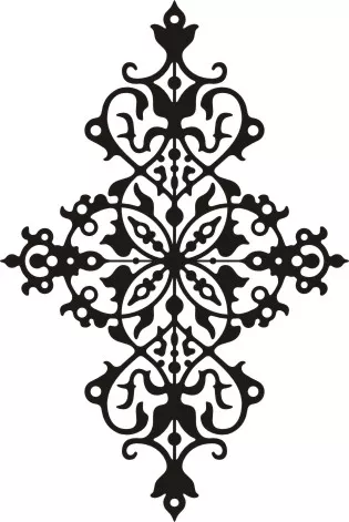 Element decorativ din tabla otel LBC,debitat laser, utilizat la lucrarile din fier forjat, dimensiune 40 X 30 cm, model M083.003