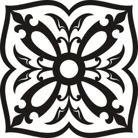 Element decorativ din tabla otel LBC,debitat laser, utilizat la lucrarile din fier forjat, dimensiune 40 X 40 cm, model M075.003