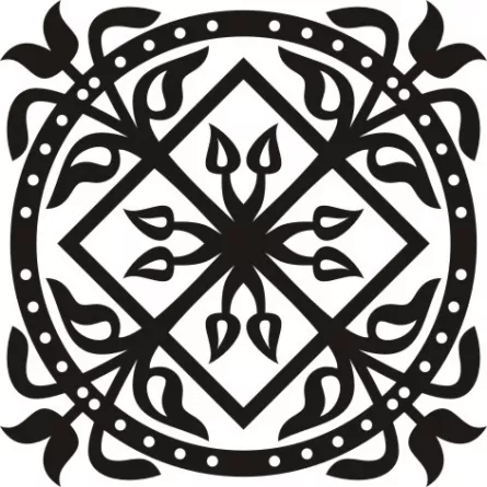 Element decorativ din tabla otel LBC,debitat laser, utilizat la lucrarile din fier forjat, dimensiune 40 X 40 cm, model M078.003