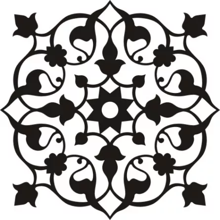Element decorativ din tabla otel LBC,debitat laser, utilizat la lucrarile din fier forjat, dimensiune 40 X 40 cm, model M081.003