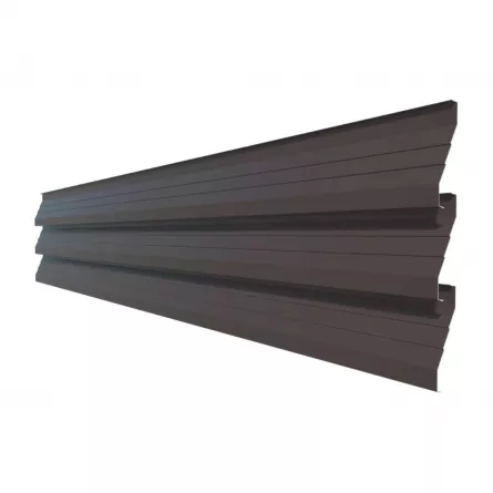 Element jaluzea gard Rufster ZT125, grosime tabla 0,60 mm, RAL 8019 MS, maro-grafit mat structurat, lungime variabila, vopsit pe ambele fete