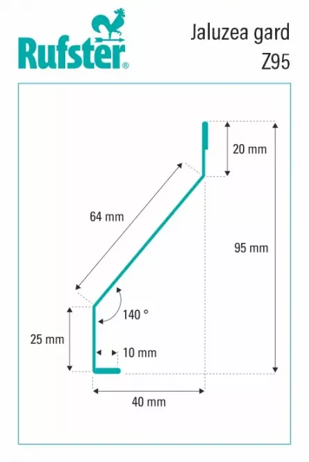 Element jaluzea pentru gard Z95, Rufster, grosime 0,50 mm, finisaj 7016MS Gri-antracit, lungime variabila